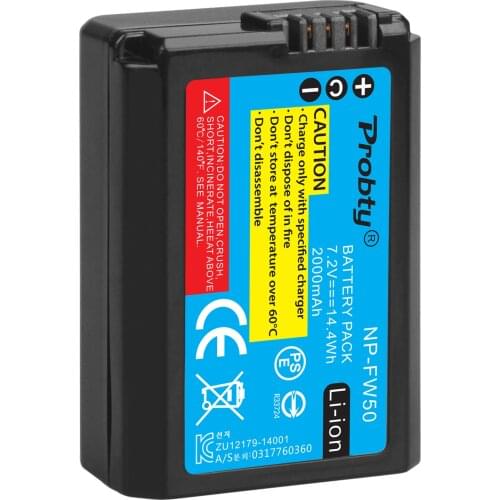 2000mah NP-FW50 NP FW50 Battery AKKU For Sony NEX-7 NEX-5N NEX-5R NEX-F3 NEX-3D Alpha a5000 a6000 DSC-RX10 Alpha 7 a7II Alpha 7R