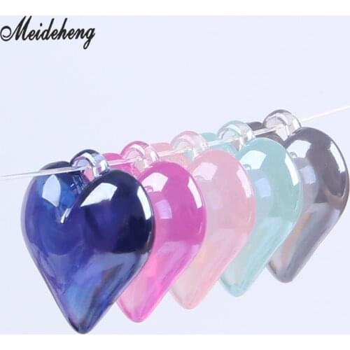 Acrylic UV Jelly Heart Beads for Jewelry Making Earring Pendant Necklace Bracelet Ornament Accessory Handmade Material