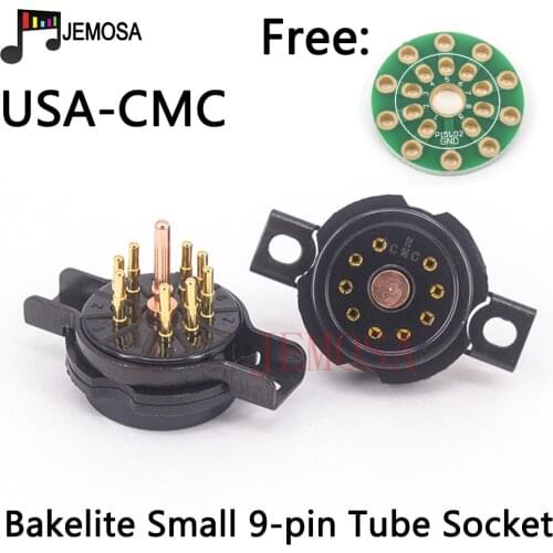 CMC Bakelite 9pin Tube Socket Gold Plated For ECC81 ECC82 ECC83 12AX7 7199 ECC88 Electron Tube HIFI Audio Vacuum Tube Amplifier