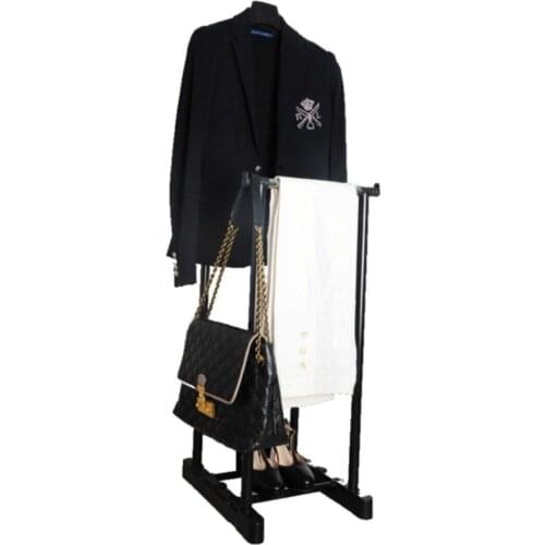 Mute Butler Clothes Hanger Black-can Be Adjusted According To the Height of Your Clothes