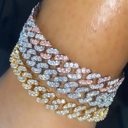 2021 New Luxury Rhinestone Cuban Chain Anklets For Women Summer Beach Crystal Tennis Chain Ankle Bracelets Jewelry on the leg