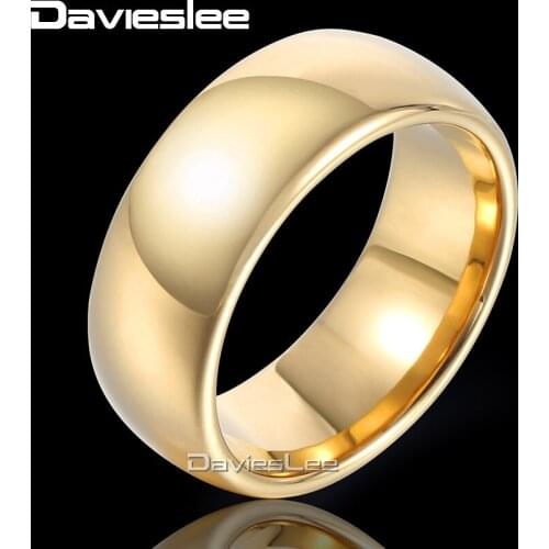 Золотые кольца для мужчин Davieslee China At AliExpress