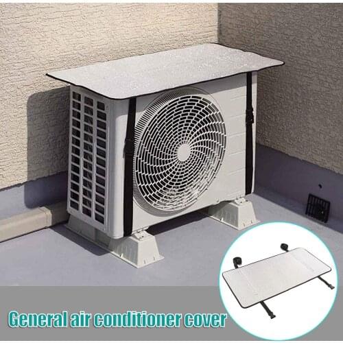 Air Conditioner Cover for Outside Waterproof AC Top Protectors with Adjustable Strap Aluminum Foil Flame Retardant can CSV