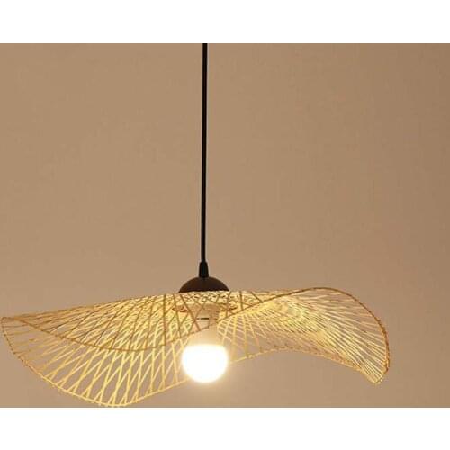 1pc Rattan Art Chandelier Indoor Light Japanese Style Ceiling Light (Khaki)