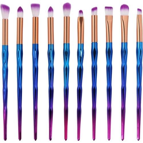 MAANGE Pro 10pcs Multicolor Soft Cosmetic Complete Eyeshadow Powder Eyeliner EyeBrow Lip Foundation Makeup Brushes Set for Women