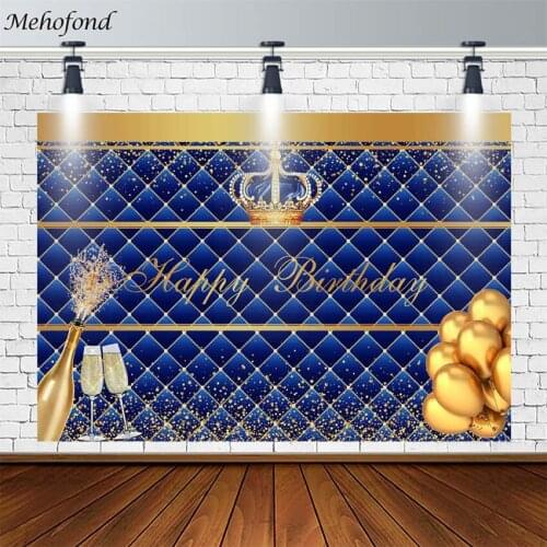 Mehofond Happy Birthday Backdrop Royal Celebration Balloon Headboard Photography Backgrounds Photo Studio Photophone Decor Props