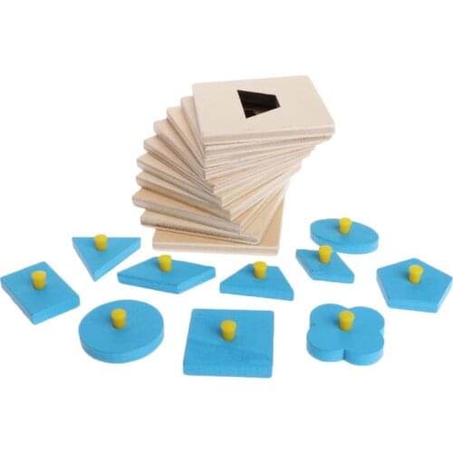 Montessori Shapes Sorting Puzzle Geometry Board Education Preschool Kids Toys