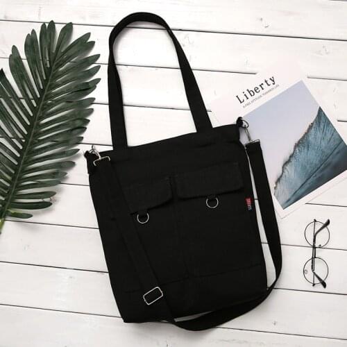 Soft Canvas Bag Large Capacity Women Shopping Bag Casual Hasp Ladies One Shoulder Tote Bags Womens Handbags