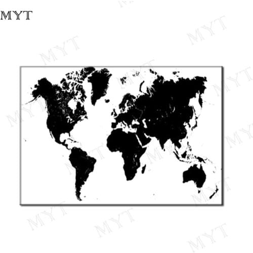 MYT Free Shipping Black Map Handpainted Oil Painting On Canvas Wall Art Wall Pictures For Living Room Home Decor Paintings