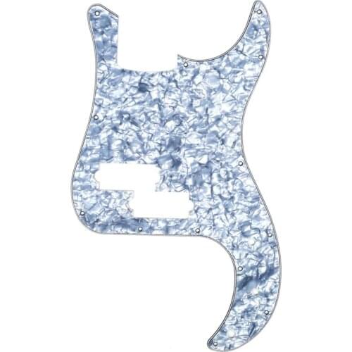 Musiclily 13 Hole P Bass Pickguard for Fender American/ Mexican Standard Precision Bass, 4Ply Grey Pearl