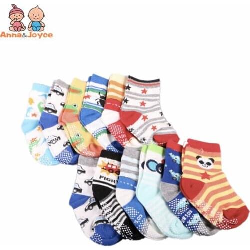 12pairs/lot Cotton Children Socks Slip-resistant Small Kids Socks Baby Floor Socks 1 to 3 year