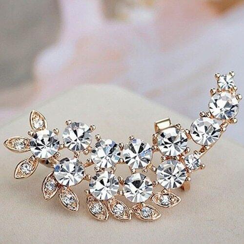 Newest Summer Style Fashion Elegant Vintage Punk Gothic Crystal Rhinestone Ear Cuff Wrap Stud Clip Earrings For Women