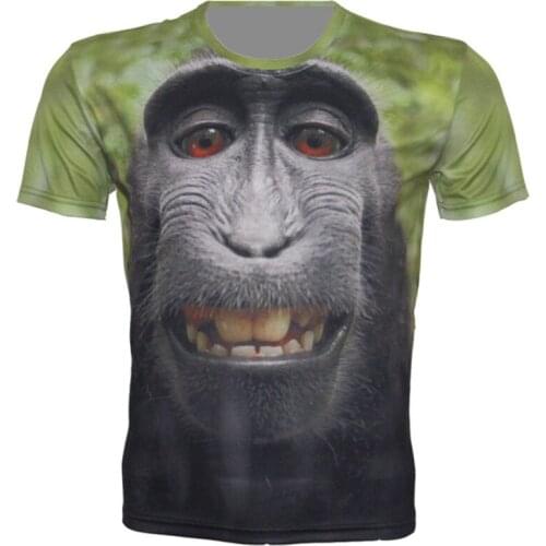 New 2019 Children T Shirts, Fit Girls Boys Kids Short Sleeve Tee Polyster Baby Clothing, Animal Monkey t-shirts 3D Print Tops