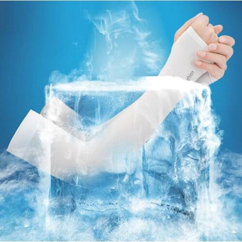 Summer Ice Silk Cycling Cooling Arm Sleeves Outdoor Jogging Running Sun Protection UV-protection Breathable Arm Cover Adults