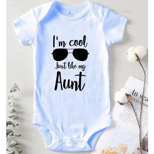 I'm Cool Just The Like My Aunt Printed Toddler Girl Fall Clothes 2020 Romper for Babies Children Jumpsuits Newborn Baby Items
