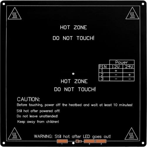 MK3 Mk2 Heated Bed 12V 24V Parts For Reprap Mendel HotBed 3D Printers Part 220*220mm Aluminium Plate 3mm Heatbed PCB Accessories