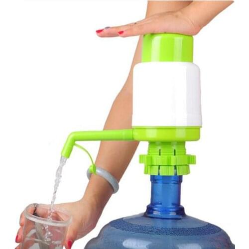 1pc green Portable 5 Gallon Bottled Drinking Water Hand Press Removable tube Innovative vacuum action Manual Dispenser new 2021