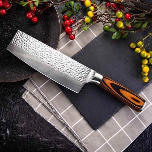 SHUOJI Professional Japan Nakiri Knife 5Cr15mov Stainless Steel Kitchen Cooking Knives Small Cleaver Sushi Sashimi Knife 6.7inch