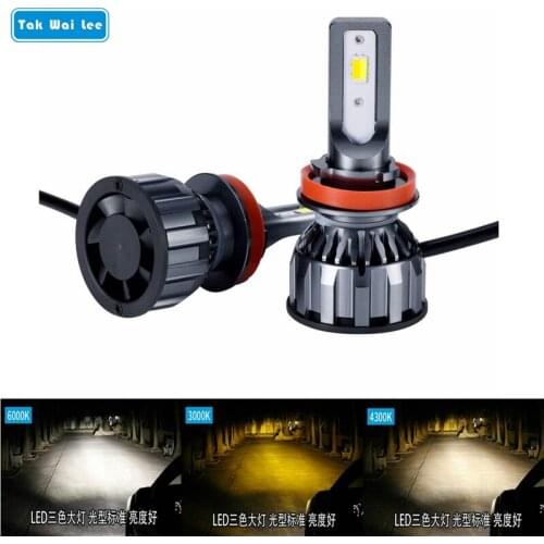 Tak Wai Lee 2Pcs LED Car Headlight Styling Source 60W 3000K 4300K 6000K Change IP65 H1 H7 H4 9005 9006 Front Fog Light With Fans