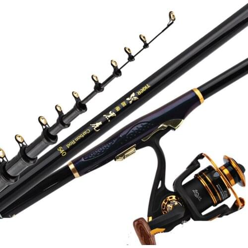 3# 3.6M 4.5M 5.4M 6.3M Rock Fishing Rod Super Hard Carbon Telescopic Wedkarstwo Olta Long Section Telescopic Fishing Sticks