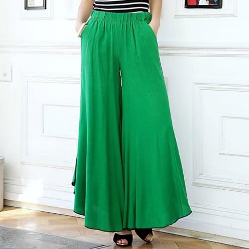 Dance Culottes Gaucho Boho Flare Elephant High Waist Wide Leg Chic Sophisticated Casual Sassy штаны Tie-dyed wide leg pants