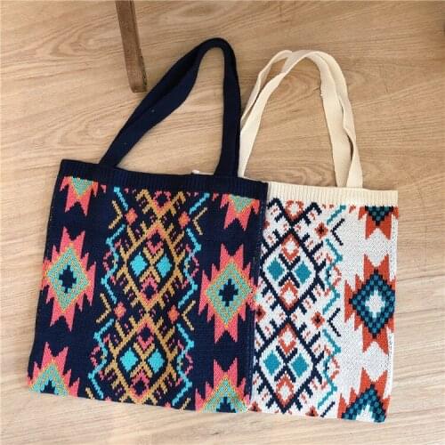Winter Women Bags Female Handbags Korean Ladies Shoulder Bag High Quality Thick Woolen Yarn Knitting Youth Middle Bag Whole Sale