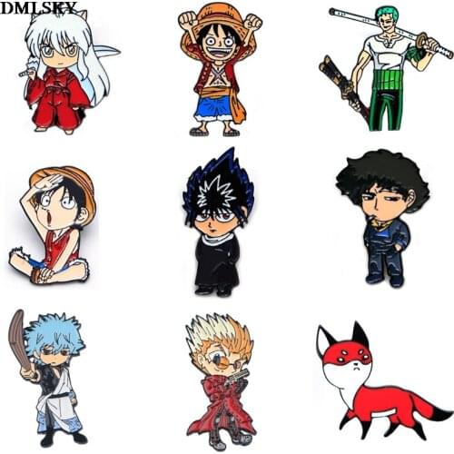MD082 DMLSKY Fashion Enamel Pins and Brooch Backpack Clothes Badge Women and Men Anime Tie Pins Charm Jewelry