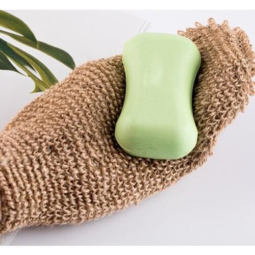 1PC New Fibre Bath Gloves Exfoliating Skin Wash Foam Towel Massage Back Shower Scrubber Hemp Body Body Cleaning Scrub