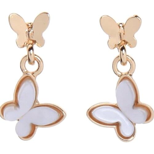 10 pair/lot high quality fashion jewelry metal shell butterfly earrings