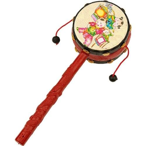 2019 New 3 Pcs Chinese Traditional Rattle Drum Rotating Toys Educational for Children Kids