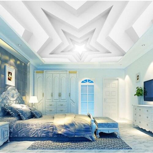 White Stone Space Extend 3d Ceiling Wallpaper for Hall Living Room 3D Wall Ceiling Mural 3d Wall Mural 3d Wall paper Large mural