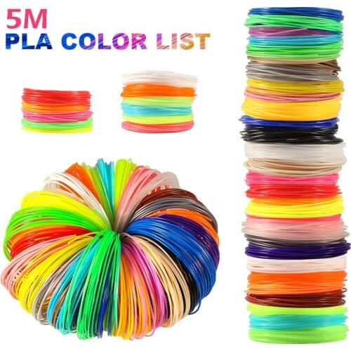 5 Plastic for 3d Pen Meter PLA 1.75mm 3D Printer Filament Printing Materials Extruder Accessories Parts Black White Filaments