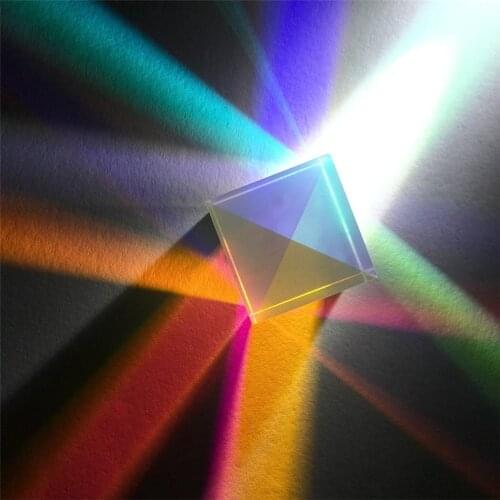 8*8*8mm Prism Six-Sided Bright Light Combine Cube Prism Stained Glass Beam Splitting Prism Optical Experiment Instrument