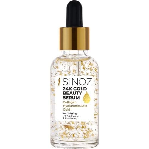 Sinoz 24K Gold Beauty Serum 30 Ml Collagen Hyaluronic Acid Anti Aging Brightening Hydrating