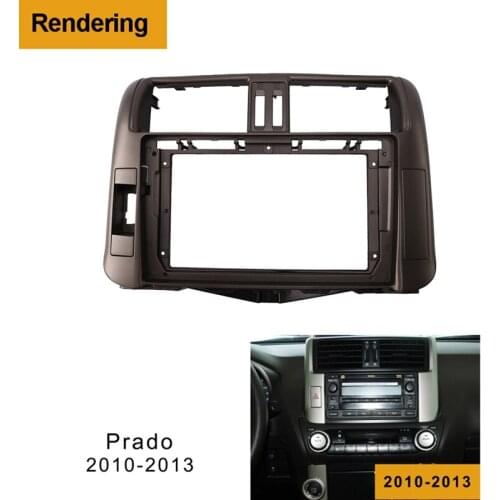 AU05 -2Din Car Dvd Frame o Fitting Adaptor Dash Trim Kits Facia Panel 9 Inch for Toyota Prado 2010-2013