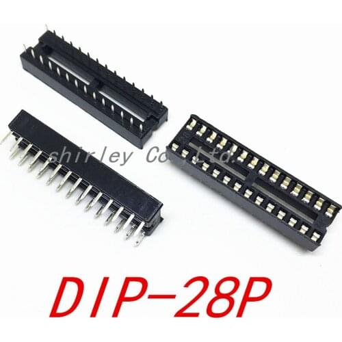 Free shiiping 17pcs IC Seat DIP 28Pin DIP IC Sockets Adaptor Solder Type Socket dip-28p