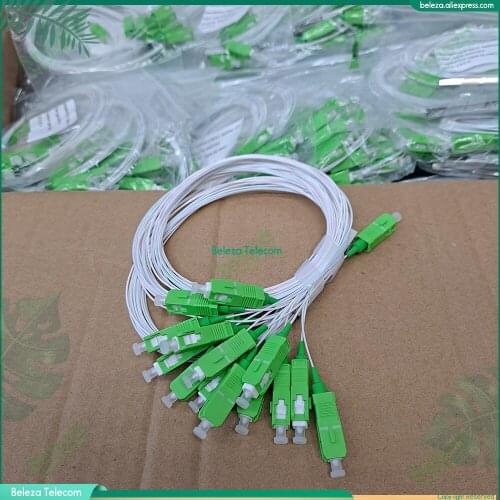 Free shipping 20 PCS/Lot 1X2 1X4 1X8 1X16 PLC SC/APC SM 0.9mm G657A1 PVC 1m FTTH Fiber Optic Splitter