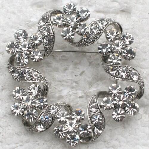 Wedding party brooch Clear Rhinestone Flower Pin brooches C534 A