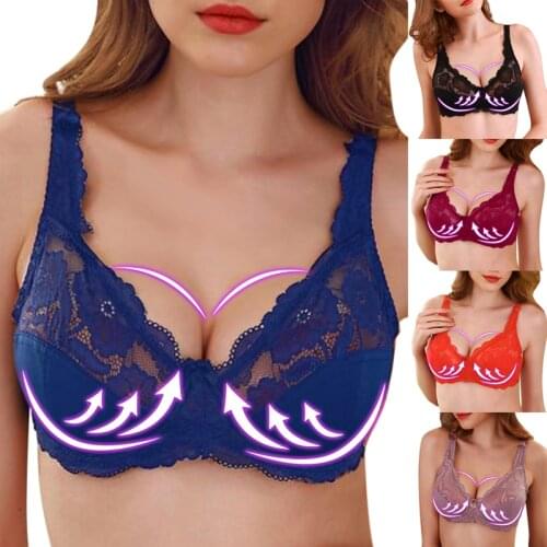 Womens Bra Sexy Bralette Plus Size Female Underwear Lace Underwear Push Up Bra Lingerie Sexy Ultrathin Transparent Brassiere