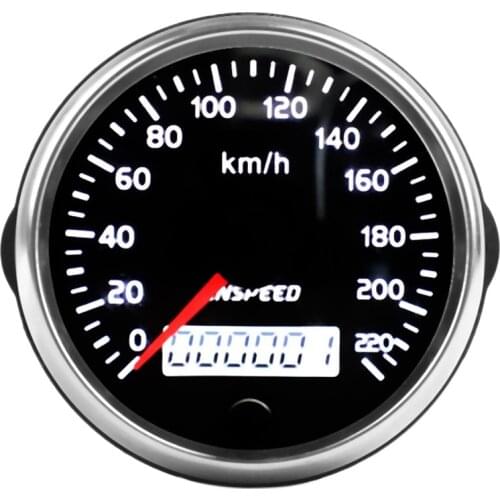 CNSPEED Universal GPS Speedometer 12V/24V Odometer 85mm 220Km/H for Car Motorcycle LCD Tachometer