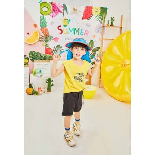 Kid Topee Student Suntan-Proof Hat Cute Cartoon Sunbonnet Baby Summer Headgear Beach Hat