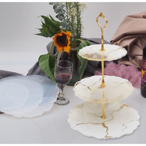 DIY Three-layer Fruit Tray Tea Tray Silicone Mold Epoxy Resin Tray Coaster Resin Mold For Desktop Decoration