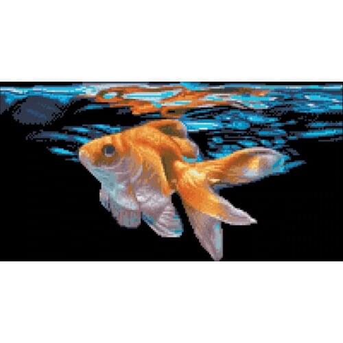 Cotton threads Goldfish in the water cross stitch package animal 18ct 14ct 11ct black cloth cotton thread embroidery