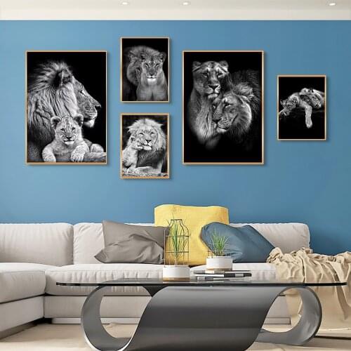 Canvas Painting Animal Wall Art Lions Posters and Prints Wall Pictures for Living Room Animal Lions Decoration Home Decoration