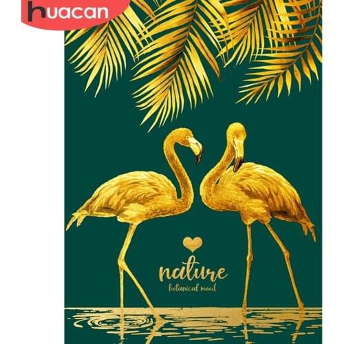 HUACAN 5D Diamond Painting Flamingos Full Square Round Drill DIY Diamond Embroidery Animal Picture Of Rhinestone Home Decoration