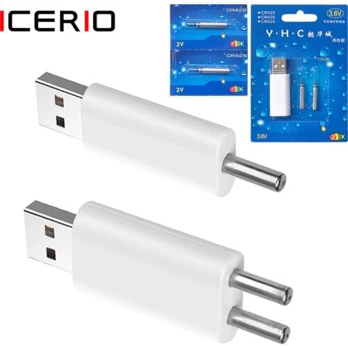 ICERIO LED Fishing Float Rechargeable Battery CR425 USB Charger for Electronic Floats Batteries Night Fishing Accessories Tackle