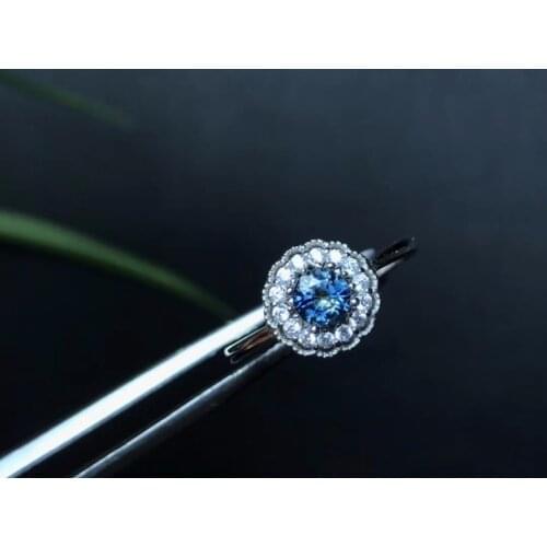 Natural sapphire ring, classic style, perfect quality gemstone, 925 silver, especially recommended