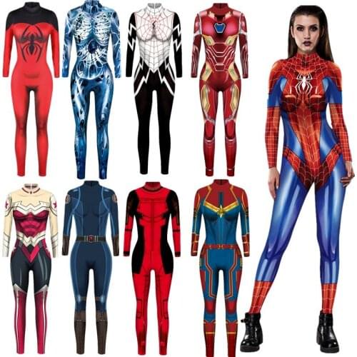 Superhero Eddie Brock Cosplay Sexy Jumpsuit Catsuit Character Costumes Zentai Halloween Women Bodysuit Fancy Dress