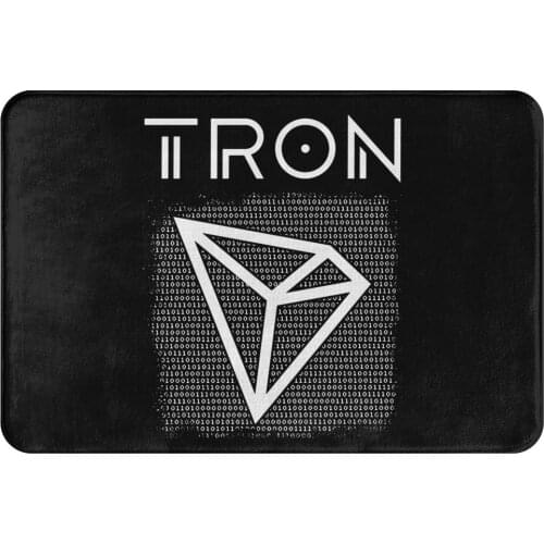 TRON Coin Crypto Miners Non-slip Doormat Matrix Style Binary Code Bath Kitchen Mat Prayer Carpet Indoor Pattern Decor