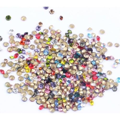 Point Back Glass Rhinestones Round Glitter Beads ss12 3.0-3.2mm 1440pcs Many Colors To Choose For Jewelry Making DIY Supplies